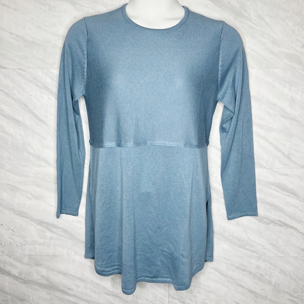 J.Jill French Blue Grace Tunic Top Long Sleeve Medium
